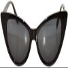 Black Vintage Plastic Cat Eye Smoke Lens Sunglasses view 2