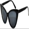 Black Vintage Plastic Cat Eye Smoke Lens Sunglasses view 3