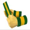 COUVER Sweatband Set Sports Headband Wristband Set Terry Cloth Moisture Wicking Sweat Absorbing Wrist Sweatbands Head Sweatband, Yellow/Green view 1