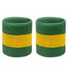 COUVER Sweatband Set Sports Headband Wristband Set Terry Cloth Moisture Wicking Sweat Absorbing Wrist Sweatbands Head Sweatband, Yellow/Green view 2