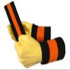 COUVER Sweatband Set Sports Headband Wristband Set Terry Cloth Moisture Wicking Sweat Absorbing Wrist Sweatbands Head Sweatband, Dark Orange/Black view 2