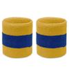 COUVER Sweatband Set Sports Headband Wristband Set Terry Cloth Moisture Wicking Sweat Absorbing Wrist Sweatbands Head Sweatband, Ukraine Colors Blue/Golden Yellow view 2