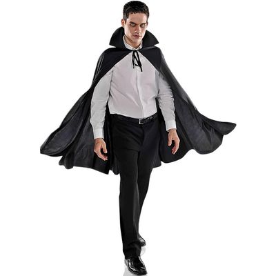 Black Cape Vampire Costume - One Size Fits Most (1 Count) - Stunning Style for Halloween, Cosplay, & Parties