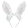 Festive White Bunny Ears Headband (1 Pc.) - Premium Fabric - Perfect for Parties, Cosplay & Joyous Events view 1