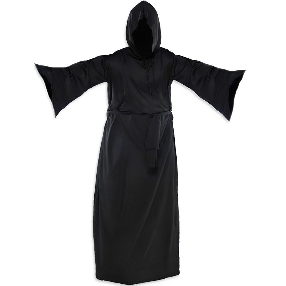 Black Horror Robe - One Size Fits All (1 Count) - Perfect for Halloween, Cosplay & Themed Events