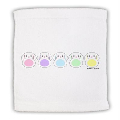 TOOLOUD Cute Pastel Bunnies Micro Terry Sport Towel 11" x 18"