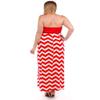 Belle Donne- Women's Plus Size Chevron Print Dresses Fasion Dress Maxi Dress for Women - Red/XXX-Large Plus Size Maxi Dress view 2
