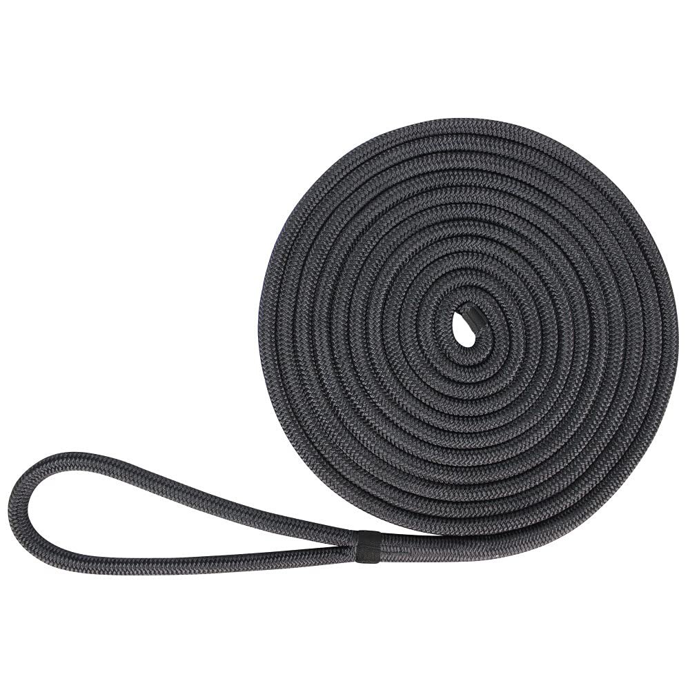 Extreme Max 3006.2135 BoatTector Double Braid Nylon Dock Line - 5/8" x 25', Black