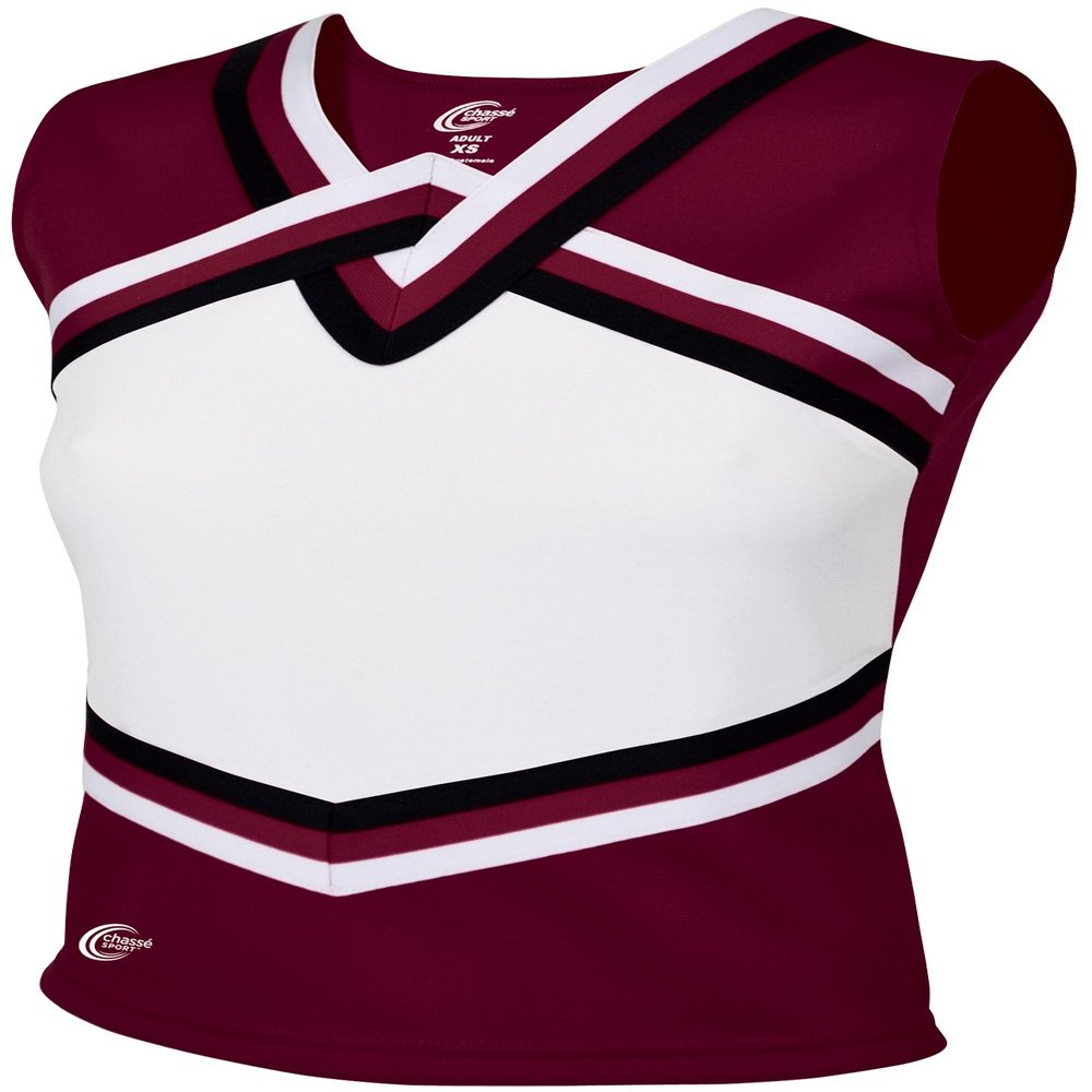 chass Girls' Sport Legacy Shell Top Maroon/White/Black Youth Medium