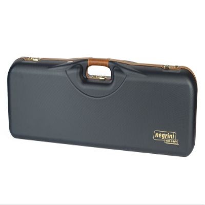 Negrini One Gun Three Barrels OU and SXS Med Rib Blue Tan Leather Trim and Handle Blue Interior 1646LX-3C/4879