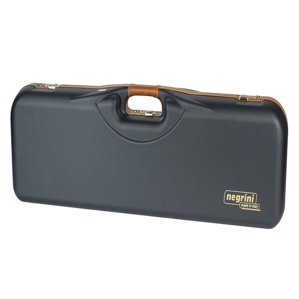 Negrini One Gun Three Barrels OU and SXS Med Rib Blue Tan Leather Trim and Handle Blue Interior 1646LX-3C/4879