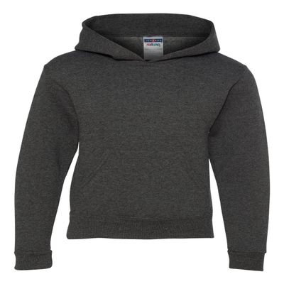 Jerzees Hooded Pullover Sweatshirt (996Y) Black Heather, M