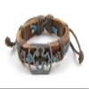 1 Piece Women's Men's Fashion Strand Bracelet 1013 Sign Hollow Cross Leather Braided Adjustable view 1