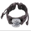 1 Piece Women's Men's Fashion Strand Bracelet 1014B Maple Leather Braided Adjustable view 1