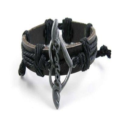 1 Piece Women's Men's Fashion Strand Bracelet 1025 Angel Wings Leather Braided Adjustable
