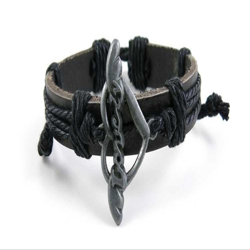 1 Piece Women's Men's Fashion Strand Bracelet 1025 Angel Wings Leather Braided Adjustable