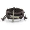 1 Piece Women's Men's Fashion Strand Bracelet 1027 Cross Letters Leather Braided Adjustable view 1