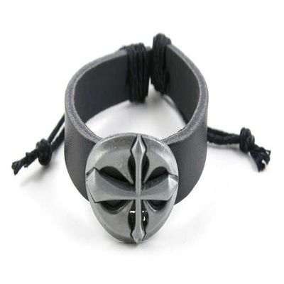 1 Piece Women's Men's Fashion Strand Bracelet 1030 Sign Cross Leather Braided Adjustable