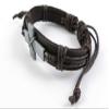 1 Piece Women's Men's Fashion Strand Bracelet 1035 Cross Leather Braided Adjustable view 2