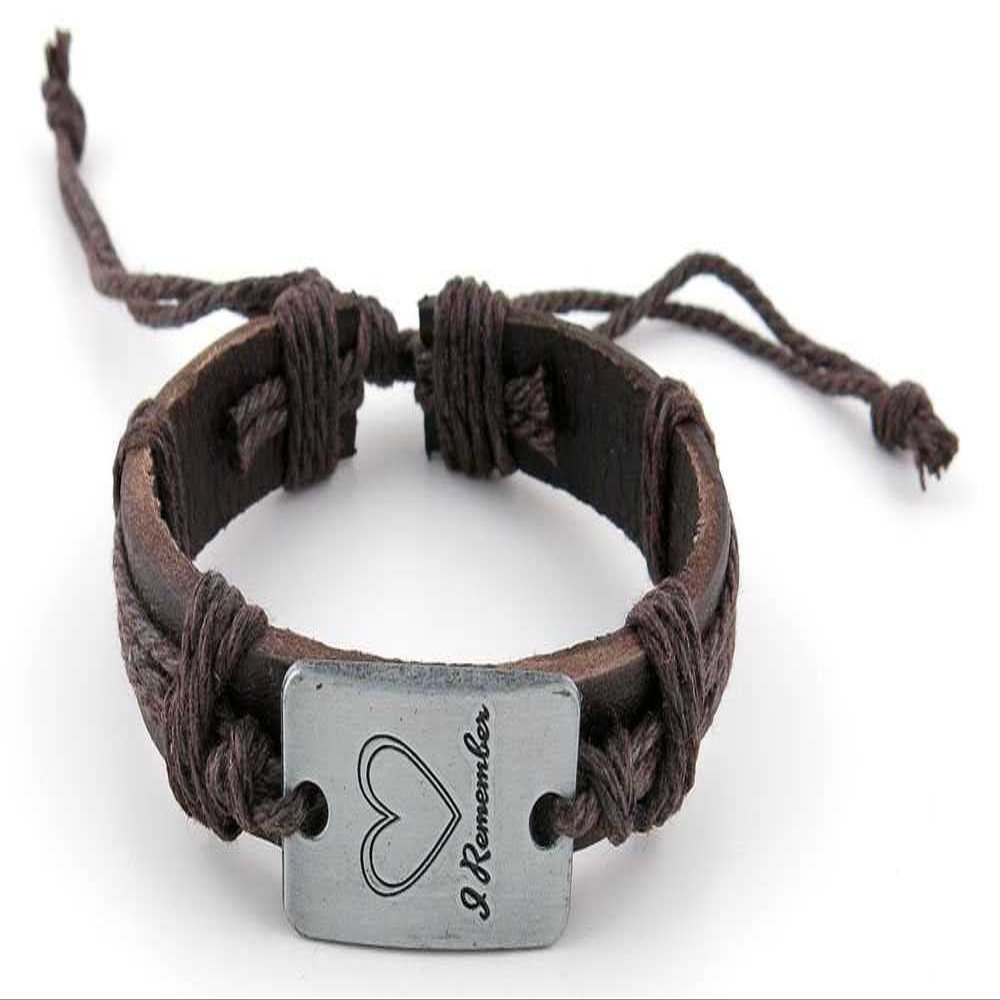 1 Piece Women's Men's Fashion Strand Bracelet 1059 Love Heart Leather Braided Adjustable
