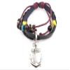 1 Piece Women's Men's Fashion Strand Bracelet 2003 Beads String Anchor Leather Braided Adjustable view 1