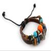 1 Piece Women's Men's Fashion Strand Bracelet 2123 Beads Maple Leaf Leather Braided Adjustable view 2