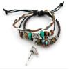 1 Piece Women's Men's Fashion Strand Bracelet 2125 Beads Tibet Symbols Leather Braided Adjustable view 2
