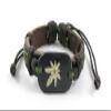 1 Piece Women's Men's Fashion Strand Bracelet 3028 Maple Leaf Leather Braided Adjustable view 1
