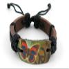 1 Piece Women's Men's Fashion Strand Bracelet 4029 Butterfly Peace Sign Leather Braided Adjustable view 1