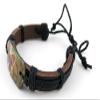 1 Piece Women's Men's Fashion Strand Bracelet 4029 Butterfly Peace Sign Leather Braided Adjustable view 2