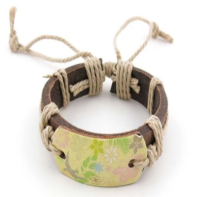1 Piece Women's Men's Fashion Strand Bracelet 4031 Nature Sign Leather Braided Adjustable