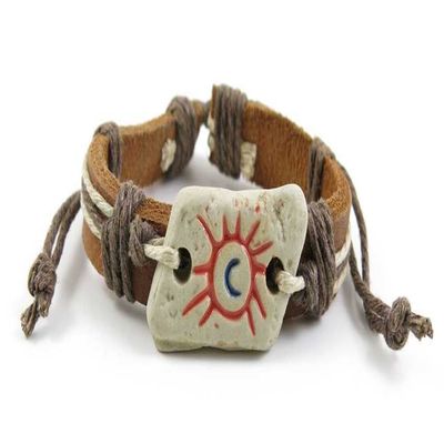 1 Piece Women's Men's Fashion Strand Bracelet 5002 Tribe Style Sun Leather Braided Adjustable