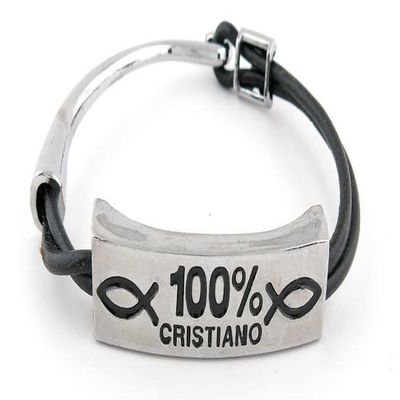 1 Piece Women's Men's Fashion Strand Bracelet 6003 Christian Strip Leather Braided Adjustable