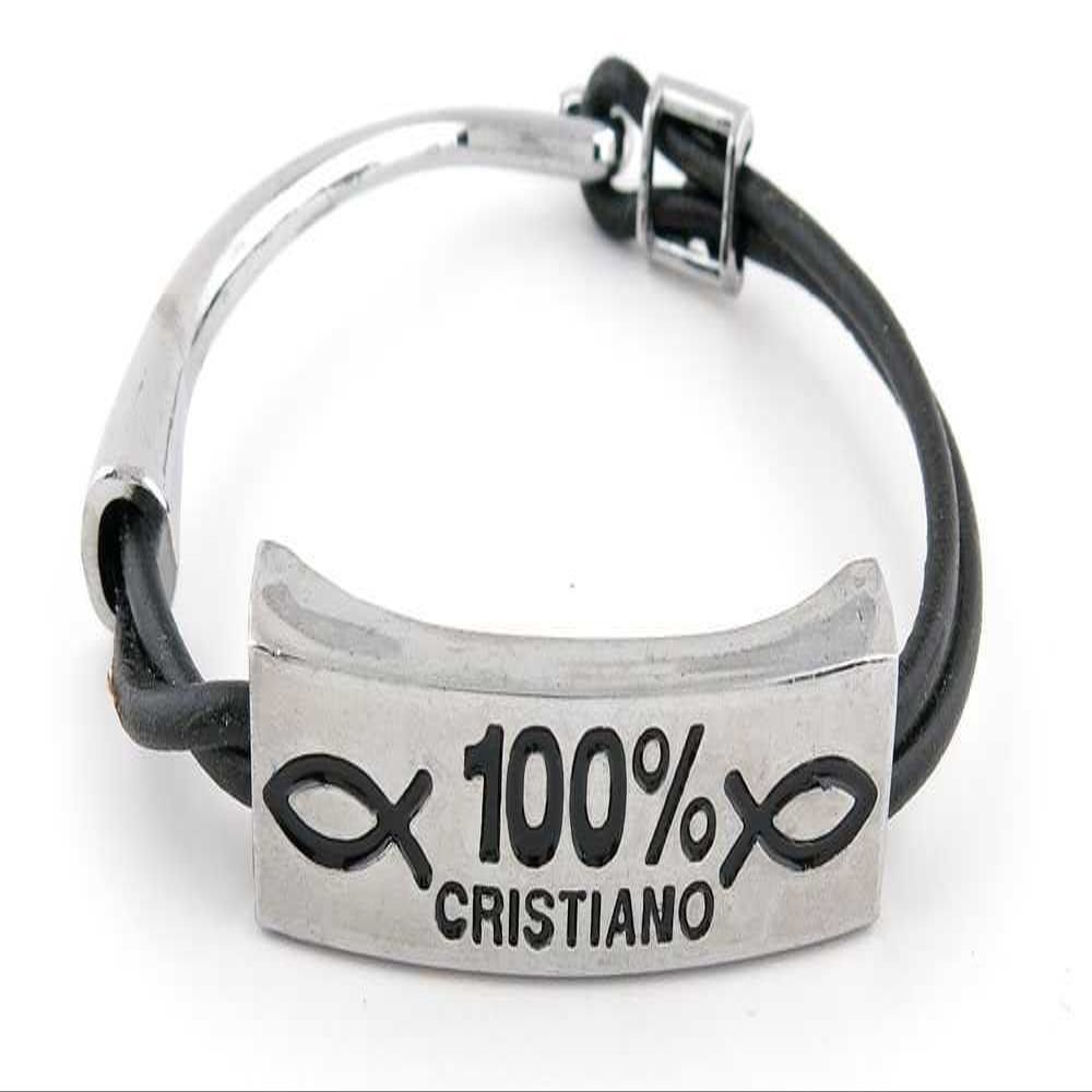 1 Piece Women's Men's Fashion Strand Bracelet 6003 Christian Strip Leather Braided Adjustable