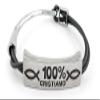 1 Piece Women's Men's Fashion Strand Bracelet 6003 Christian Strip Leather Braided Adjustable view 1
