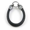 1 Piece Women's Men's Fashion Strand Bracelet 6025 Tigers Heads Clasp Leather Braided Adjustable view 3