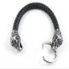1 Piece Women's Men's Fashion Strand Bracelet 6025 Tigers Heads Clasp Leather Braided Adjustable view 4