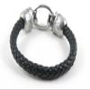 1 Piece Women's Men's Fashion Strand Bracelet 6029 Skull Heads Clasp Leather Braided Adjustable view 3