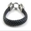 1 Piece Women's Men's Fashion Strand Bracelet 6030 Skull Heads Clasp Leather Braided Adjustable view 3