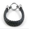 1 Piece Women's Men's Fashion Strand Bracelet 6031 Skull Heads Clasp Leather Braided Adjustable view 3
