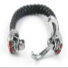 1 Piece Women's Men's Fashion Strand Bracelet 6031 Skull Heads Clasp Leather Braided Adjustable view 4