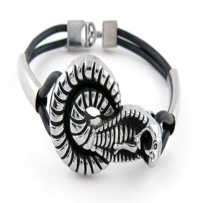 1 Piece Women's Men's Fashion Strand Bracelet 6052 Cobra Leather Braided Adjustable