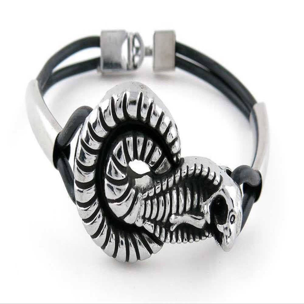 1 Piece Women's Men's Fashion Strand Bracelet 6052 Cobra Leather Braided Adjustable