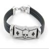 1 Piece Women's Men's Fashion Strand Bracelet 6061 Skull Cross Leather Braided Adjustable view 1