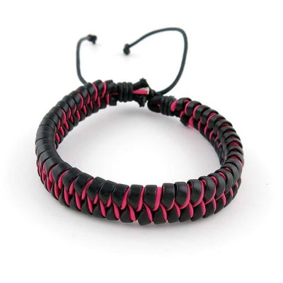 1 Piece Women's Men's Fashion Strand Bracelet 8001R Snake Weave Plait Leather Braided Adjustable