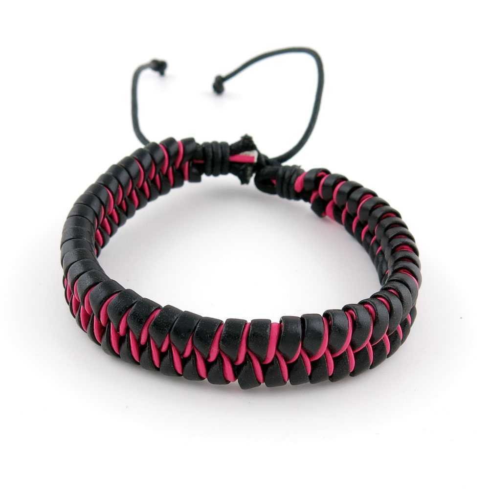 1 Piece Women's Men's Fashion Strand Bracelet 8001R Snake Weave Plait Leather Braided Adjustable