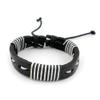 1 Piece Women's Men's Fashion Strand Bracelet 8004W White Weave Plait Leather Braided Adjustable view 1