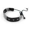 1 Piece Women's Men's Fashion Strand Bracelet 8004W White Weave Plait Leather Braided Adjustable view 2
