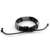 1 Piece Women's Men's Fashion Strand Bracelet 8004W White Weave Plait Leather Braided Adjustable view 3