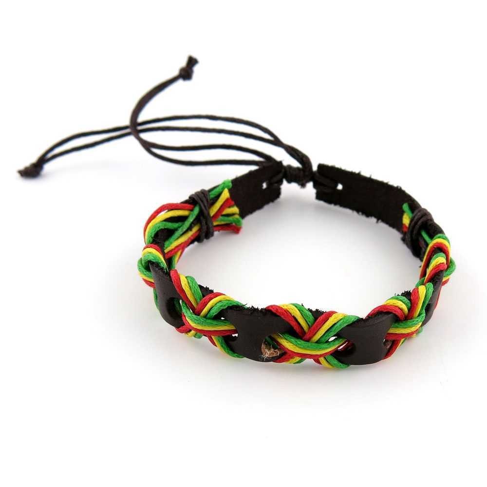 1 Piece Women's Men's Fashion Strand Bracelet 8005C Weave Plait Leather Braided Adjustable